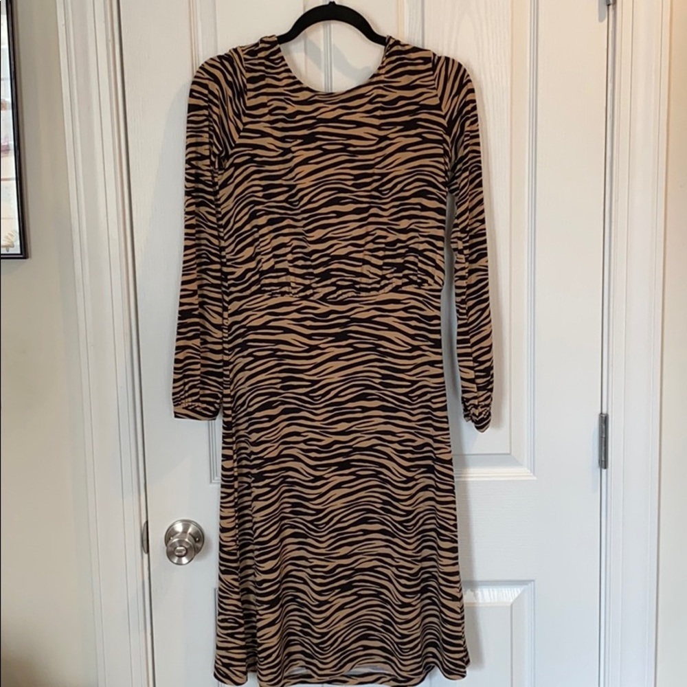 LOFT Tiger Stripe Midi Dress